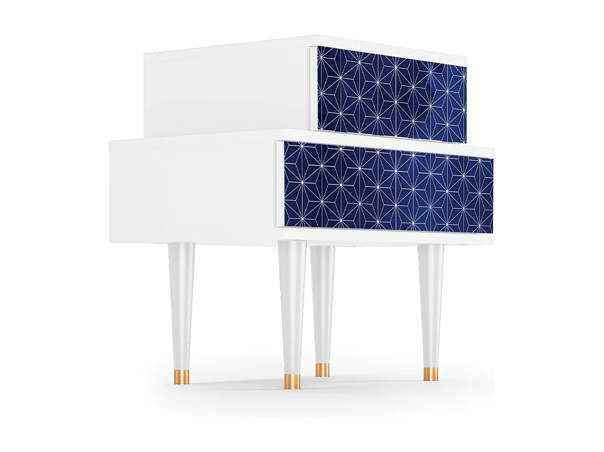 Stolik nocny - 58х58х41 cm - NS1 - Mariana Trench, Biały