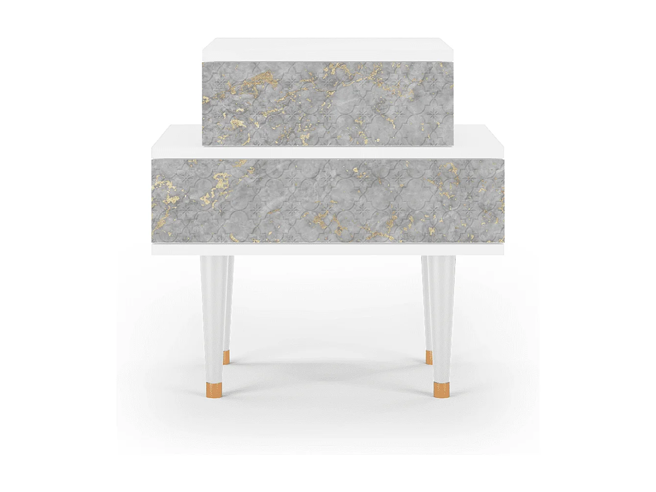 Stolik nocny - 58х58х41 cm - NS1 - Mariana Trench, Biały