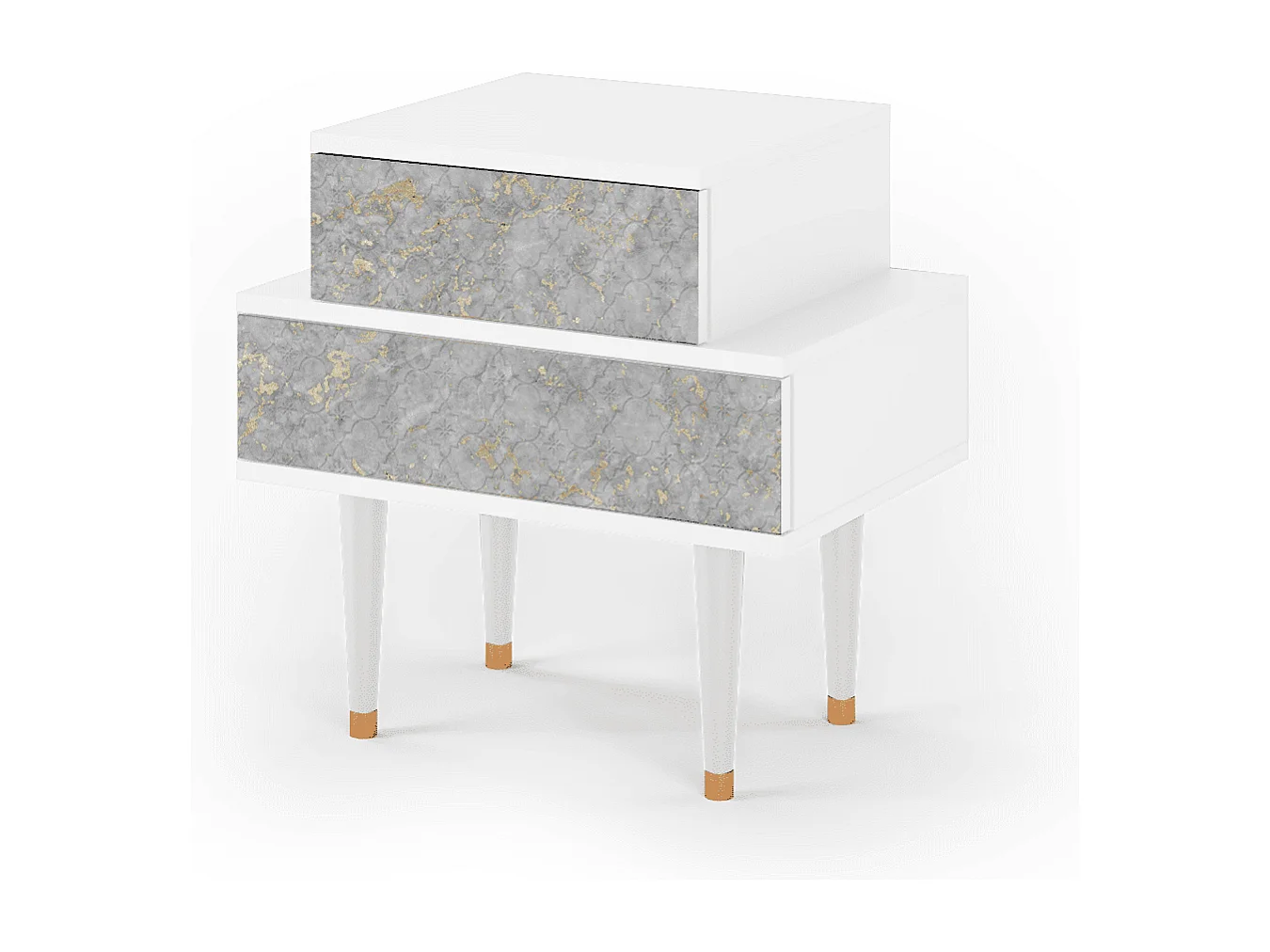 Stolik nocny - 58х58х41 cm - NS1 - Mariana Trench, Biały