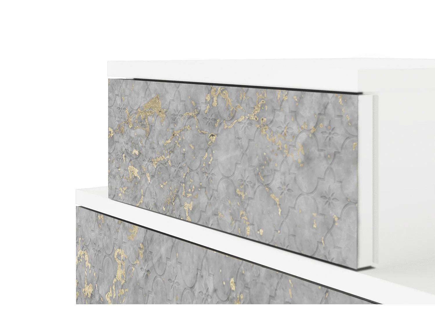 Stolik nocny - 58х58х41 cm - NS1 - Mariana Trench, Biały