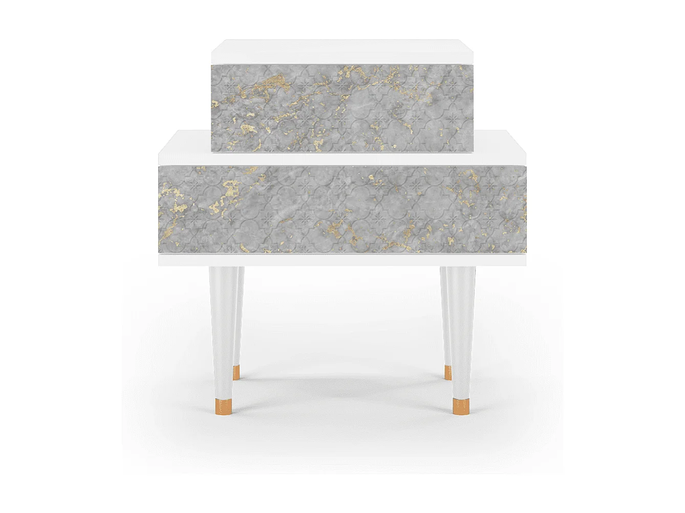 Stolik nocny - 58х58х41 cm - NS1 - Mariana Trench, Biały