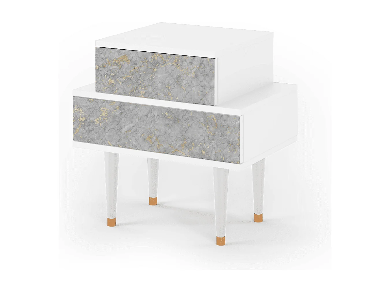 Stolik nocny - 58х58х41 cm - NS1 - Mariana Trench, Biały