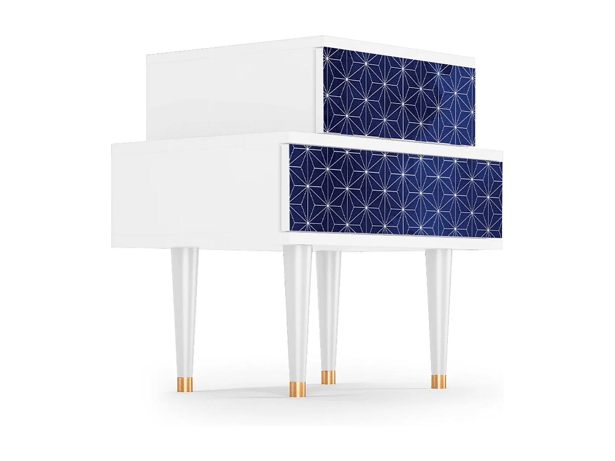 Stolik nocny - 58х58х41 cm - NS1 - Mariana Trench, Biały