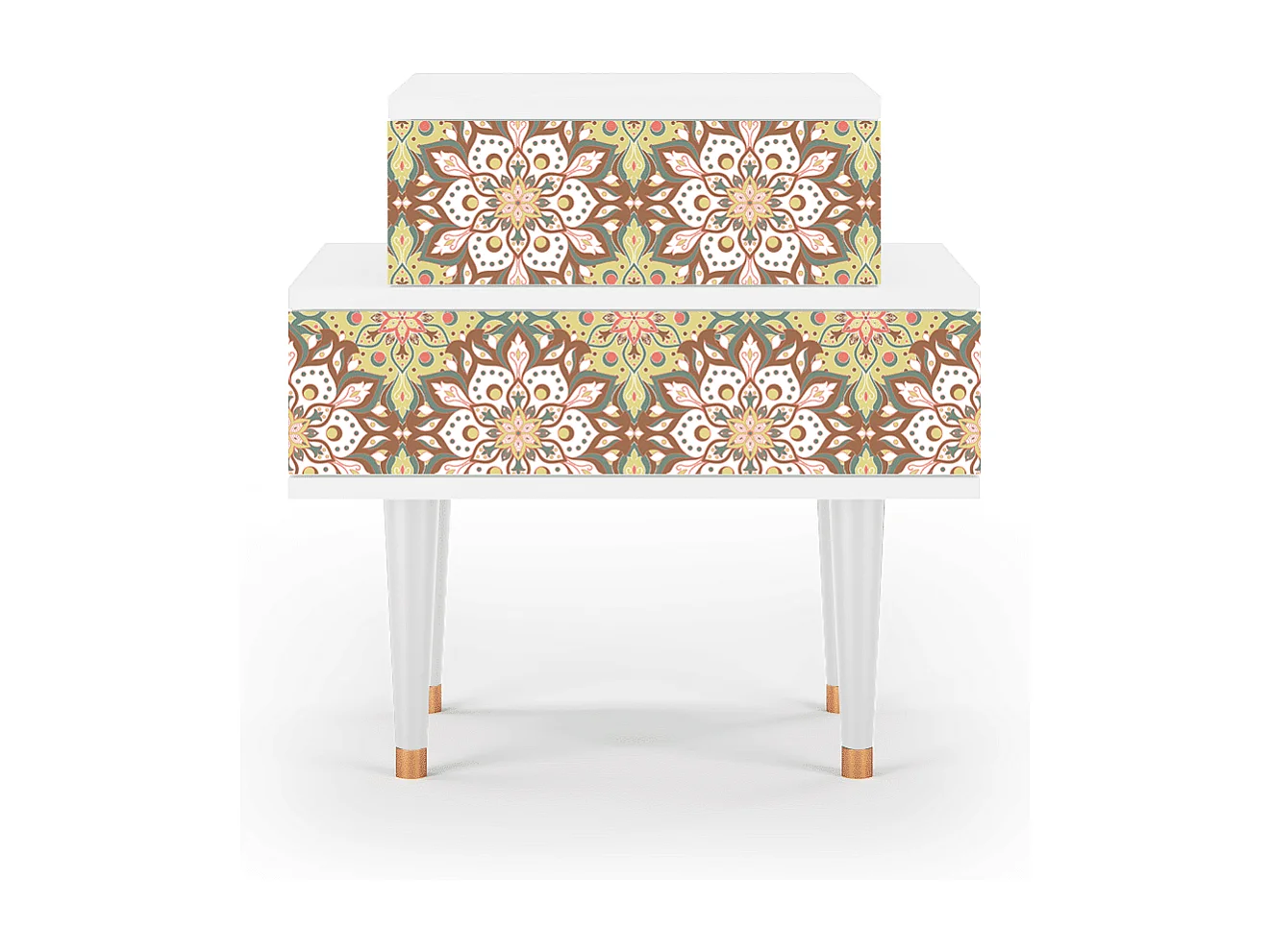 Table de nuit - 58х58х41 cm - NS1 - Chinese Tea, Blanc