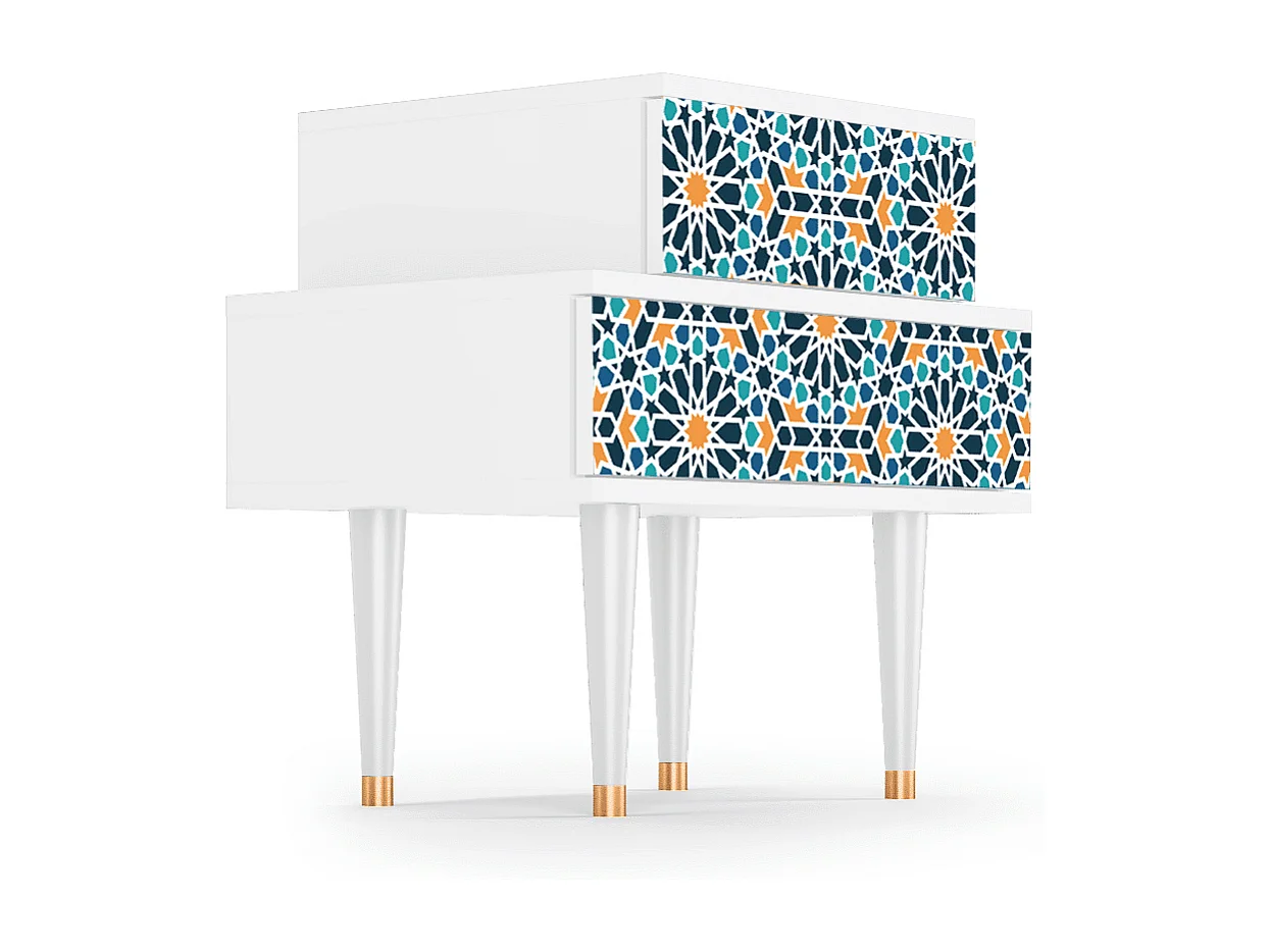 Table de nuit - 58х58х41 cm - NS1 - Chinese Tea, Blanc