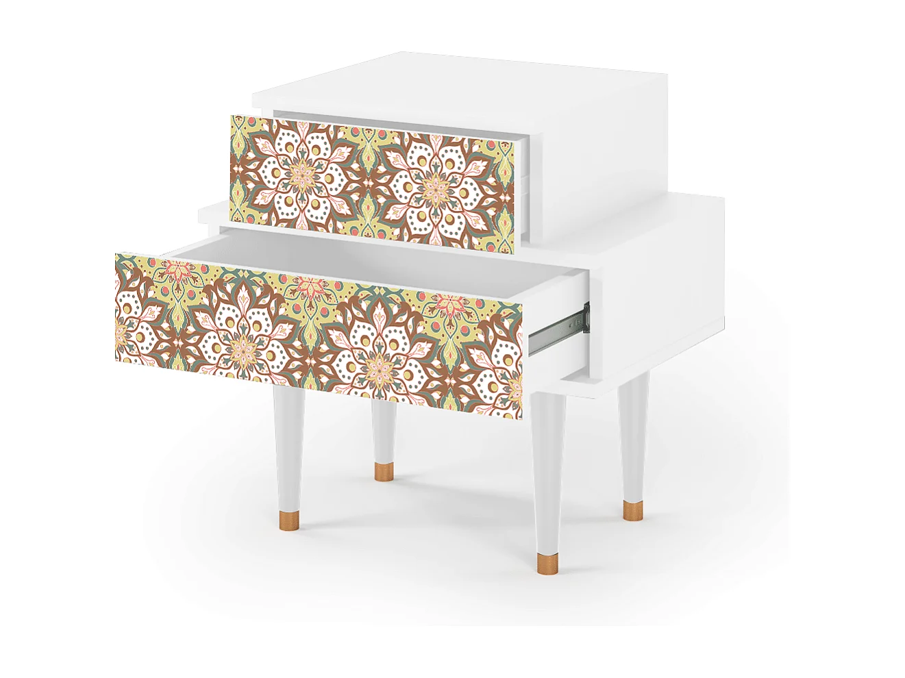 Table de nuit - 58х58х41 cm - NS1 - Chinese Tea, Blanc