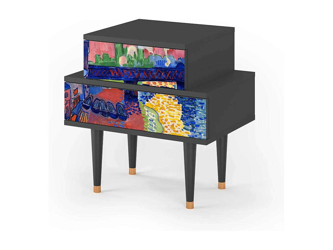 Nachtkastje - 58х58х41 cm - NS1 - Charing Cross Bridge, Antraciet