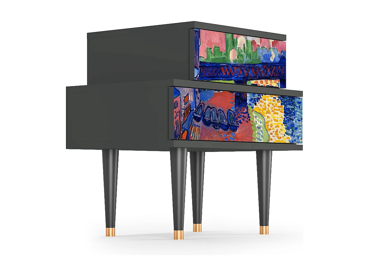 Nachtkastje - 58х58х41 cm - NS1 - Charing Cross Bridge, Antraciet