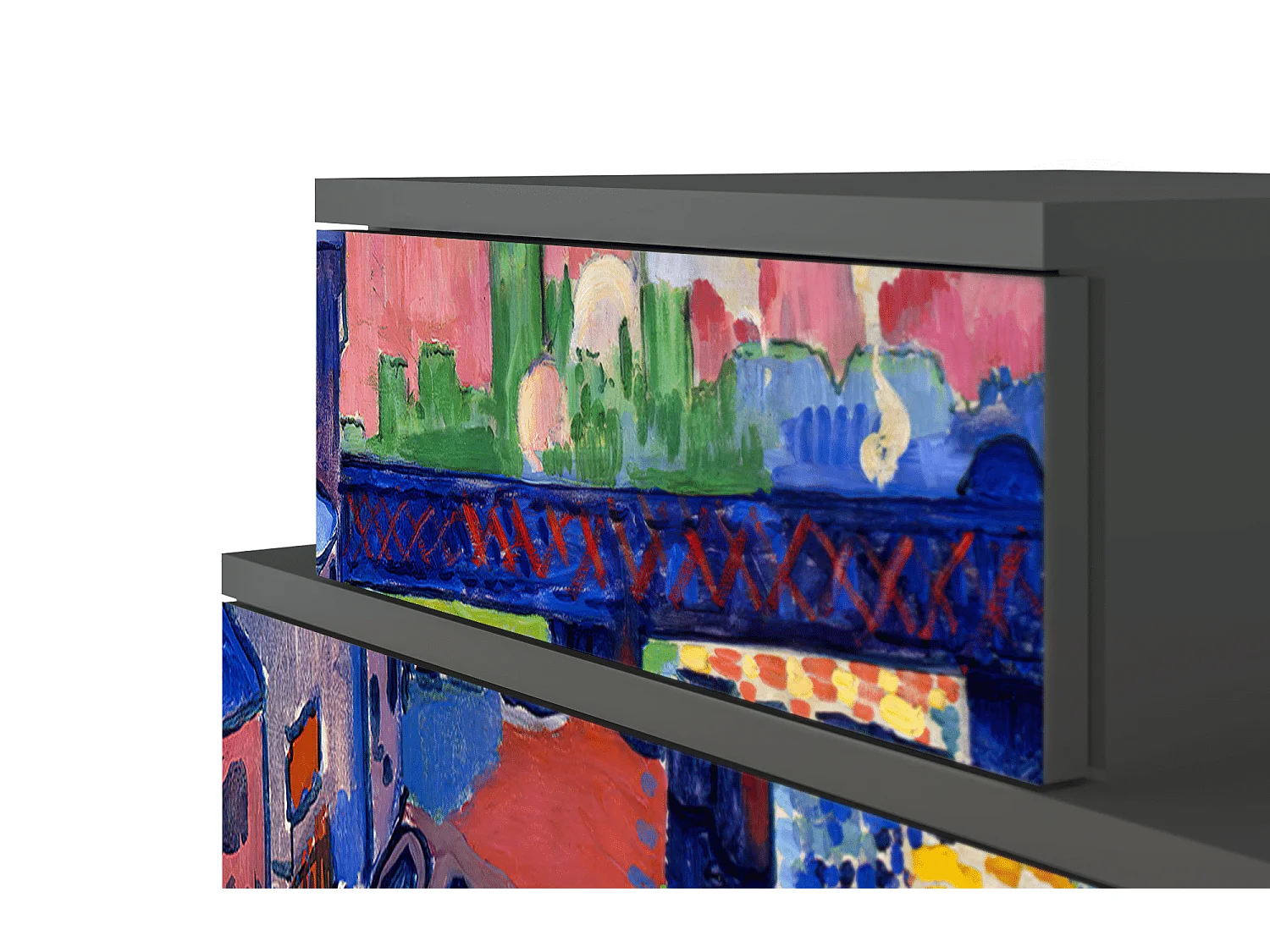 Nachtkastje - 58х58х41 cm - NS1 - Charing Cross Bridge, Antraciet