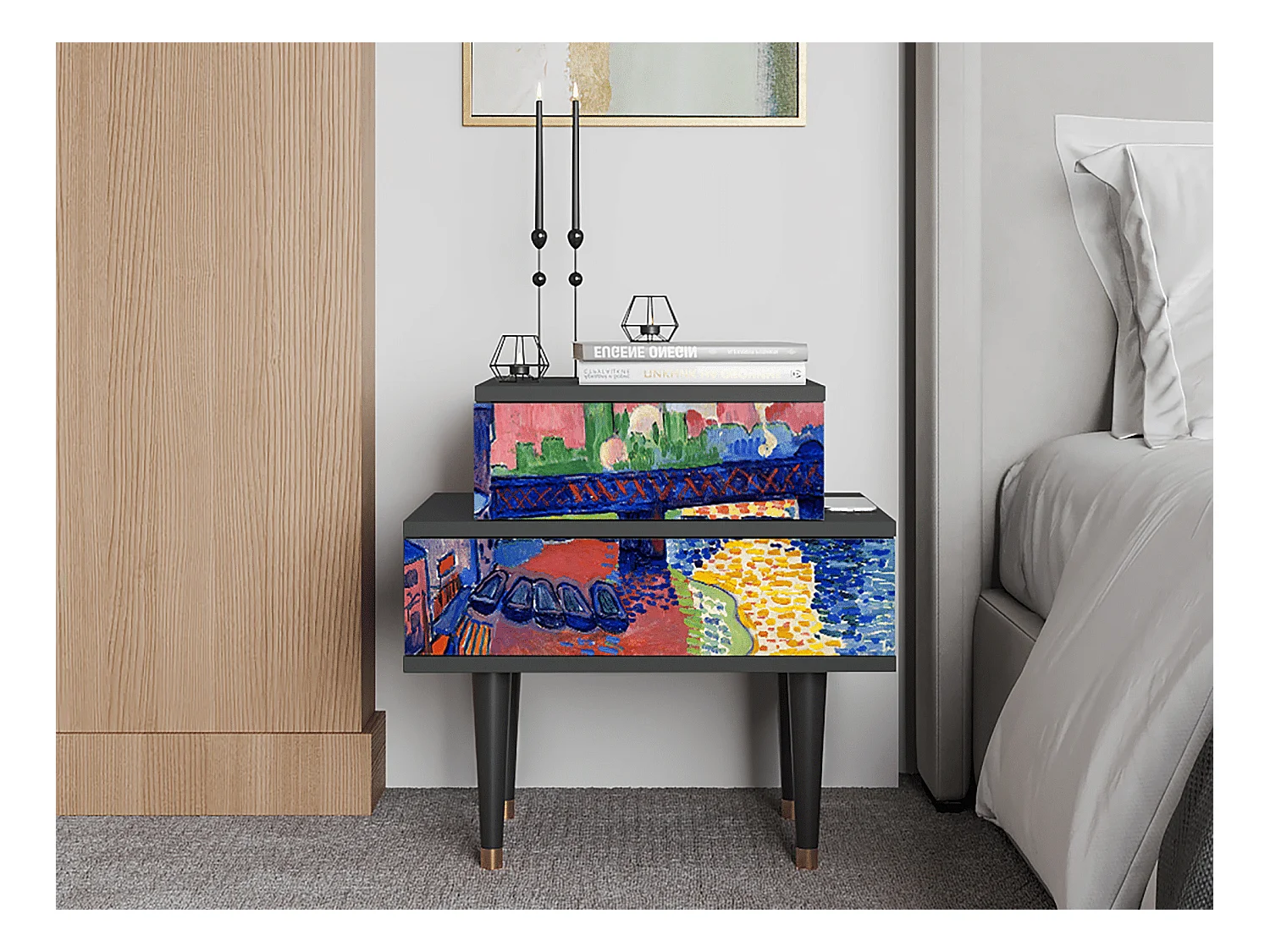 Table de nuit - 58х58х41 cm - NS1 - Charing Cross Bridge, Anthracite