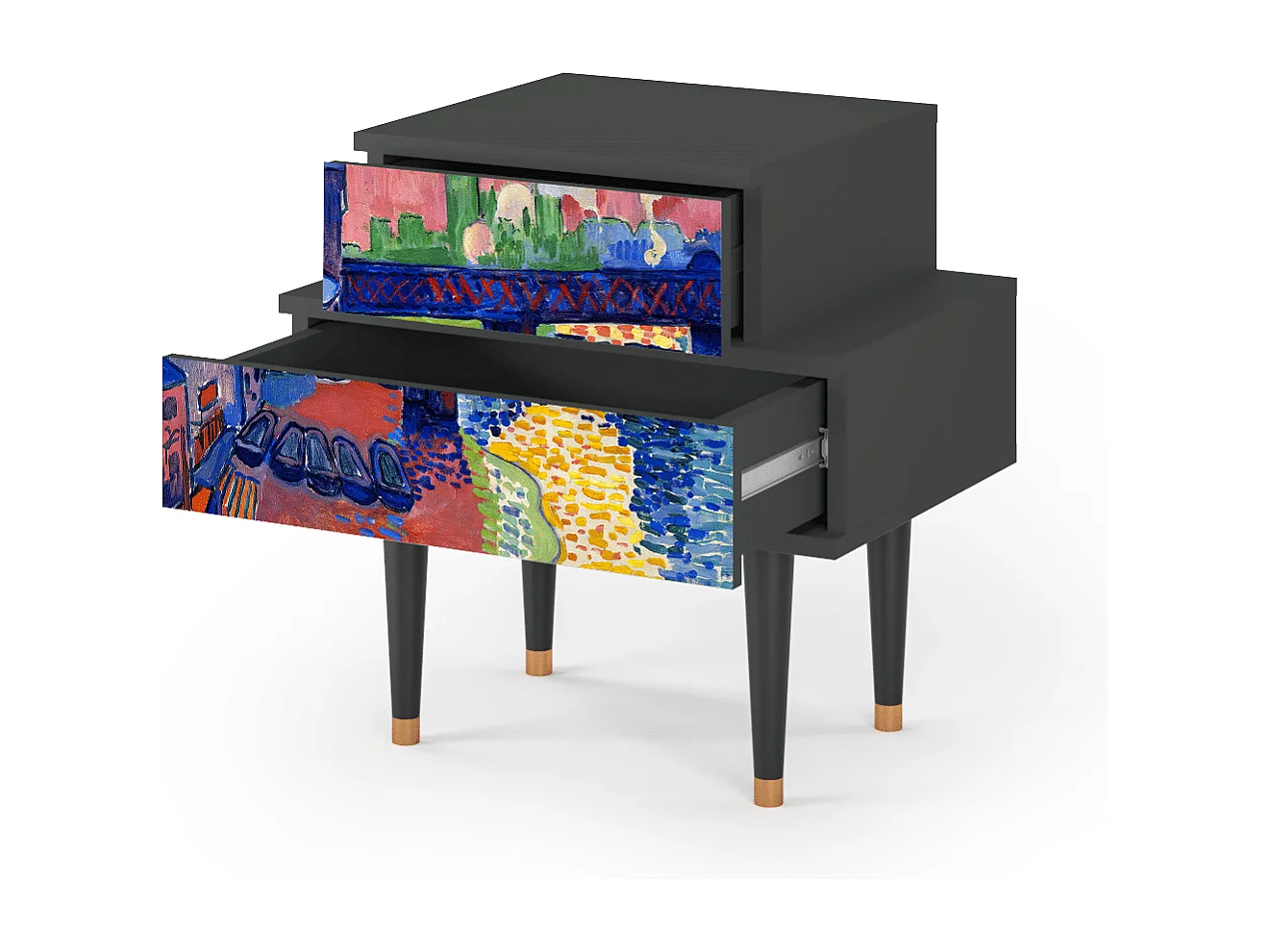 Table de nuit - 58х58х41 cm - NS1 - Charing Cross Bridge, Anthracite