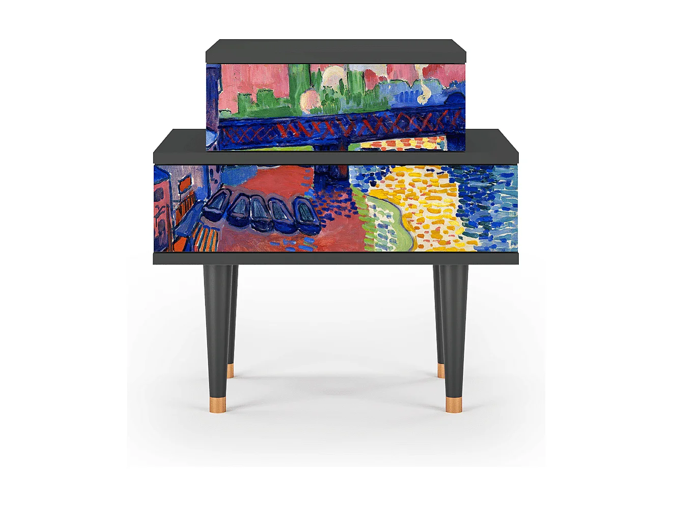 Table de nuit - 58х58х41 cm - NS1 - Charing Cross Bridge, Anthracite