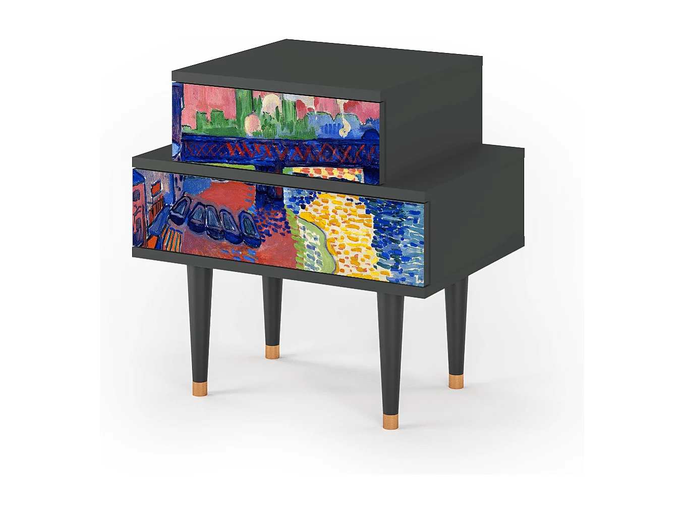 Table de nuit - 58х58х41 cm - NS1 - Charing Cross Bridge, Anthracite