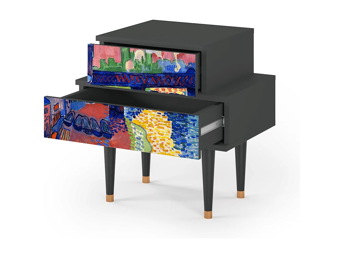 Table de nuit - 58х58х41 cm - NS1 - Charing Cross Bridge, Anthracite