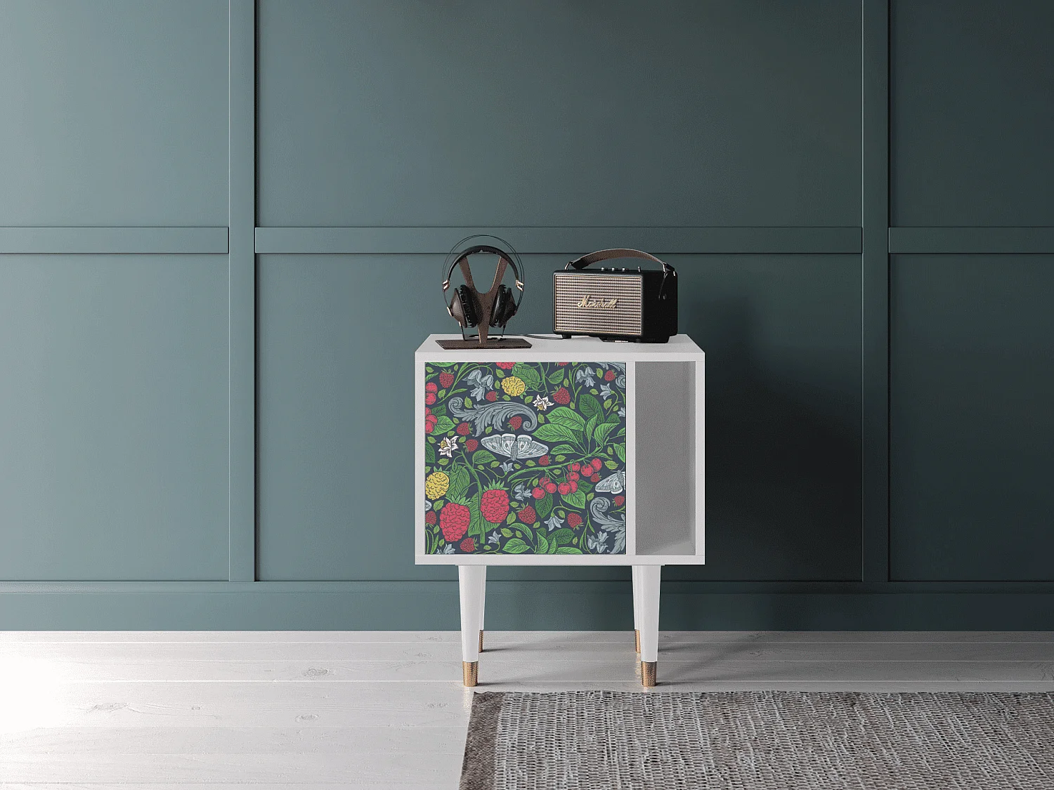 Nachtkastje - 57х69х48 cm - S2 - Summer Berries, Wit