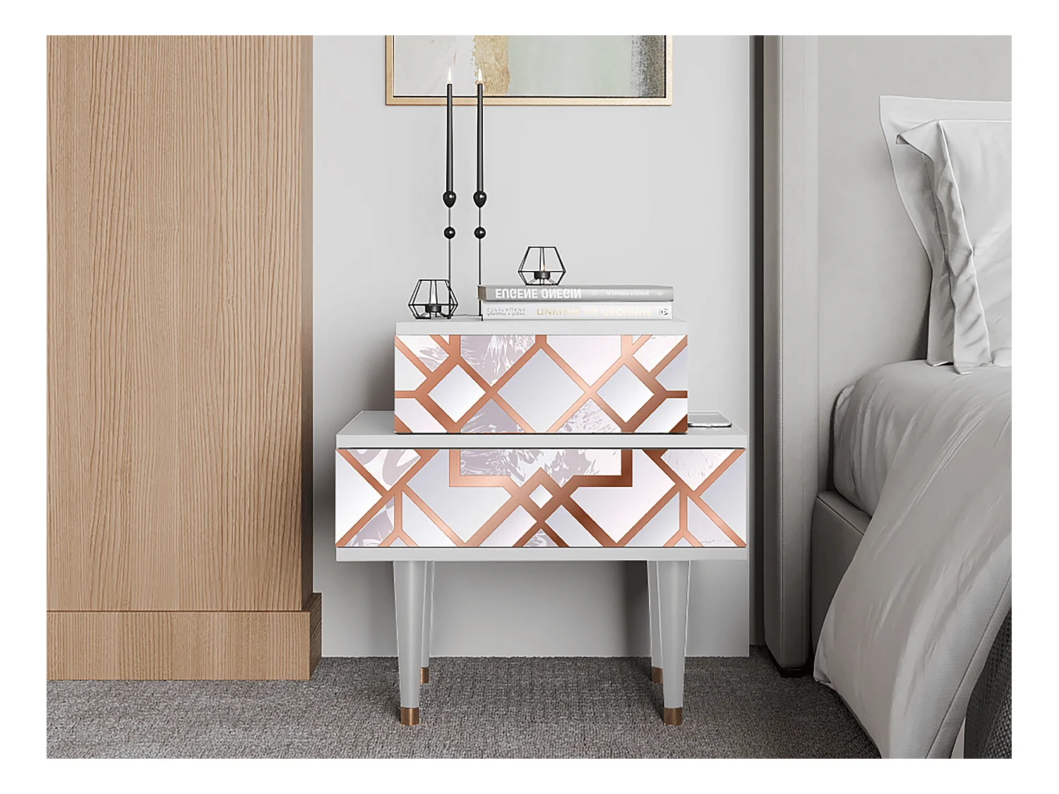 Table de nuit - 58х58х41 cm - NS1 - Pastel Fairytale, Blanc