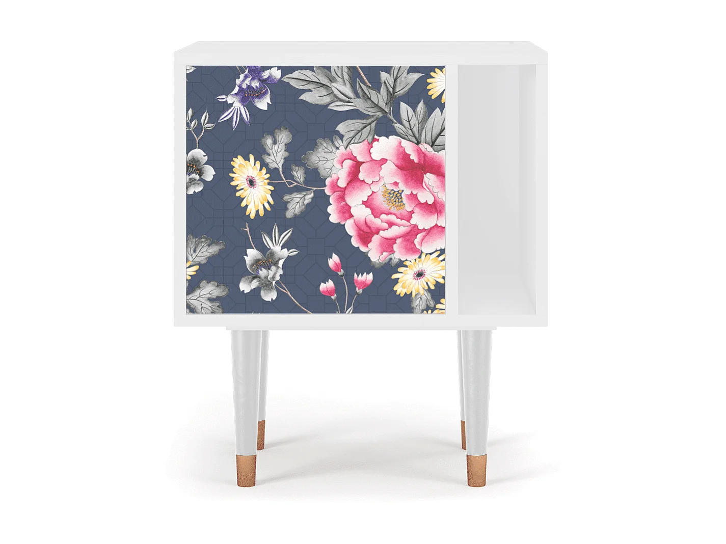Table de nuit - 57х69х48 cm - S2 - Dark Flower Bed, Blanc