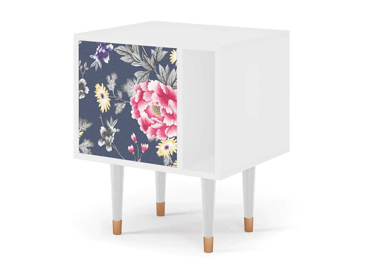 Table de nuit - 57х69х48 cm - S2 - Dark Flower Bed, Blanc