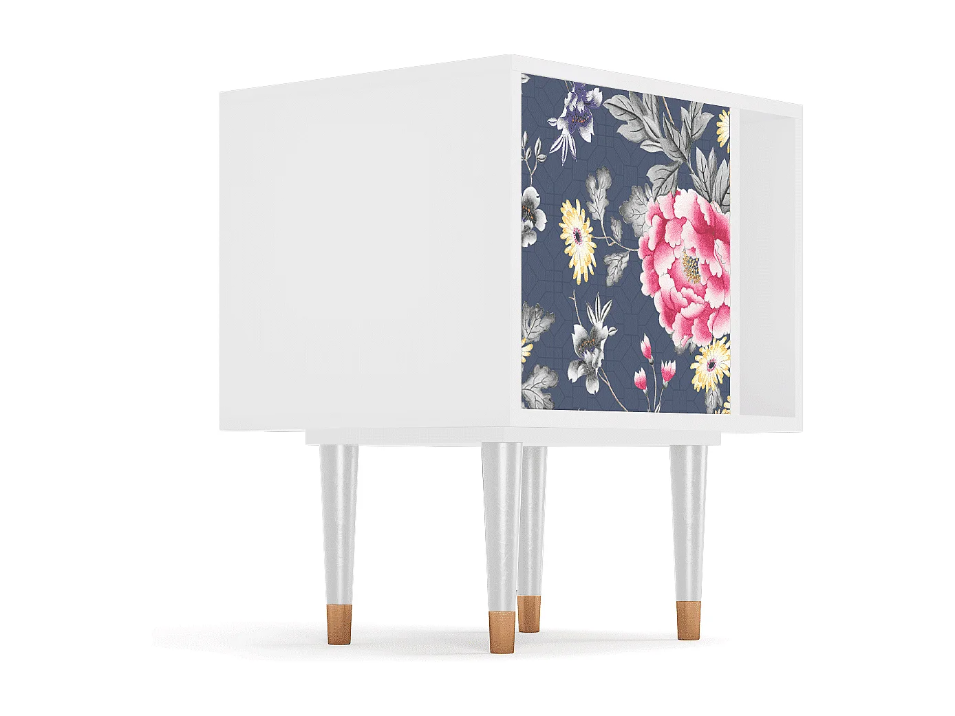 Table de nuit - 57х69х48 cm - S2 - Dark Flower Bed, Blanc