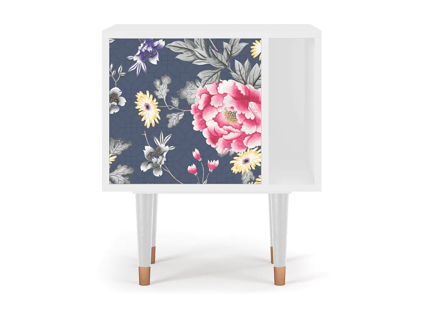 Table de nuit - 57х69х48 cm - S2 - Dark Flower Bed, Blanc