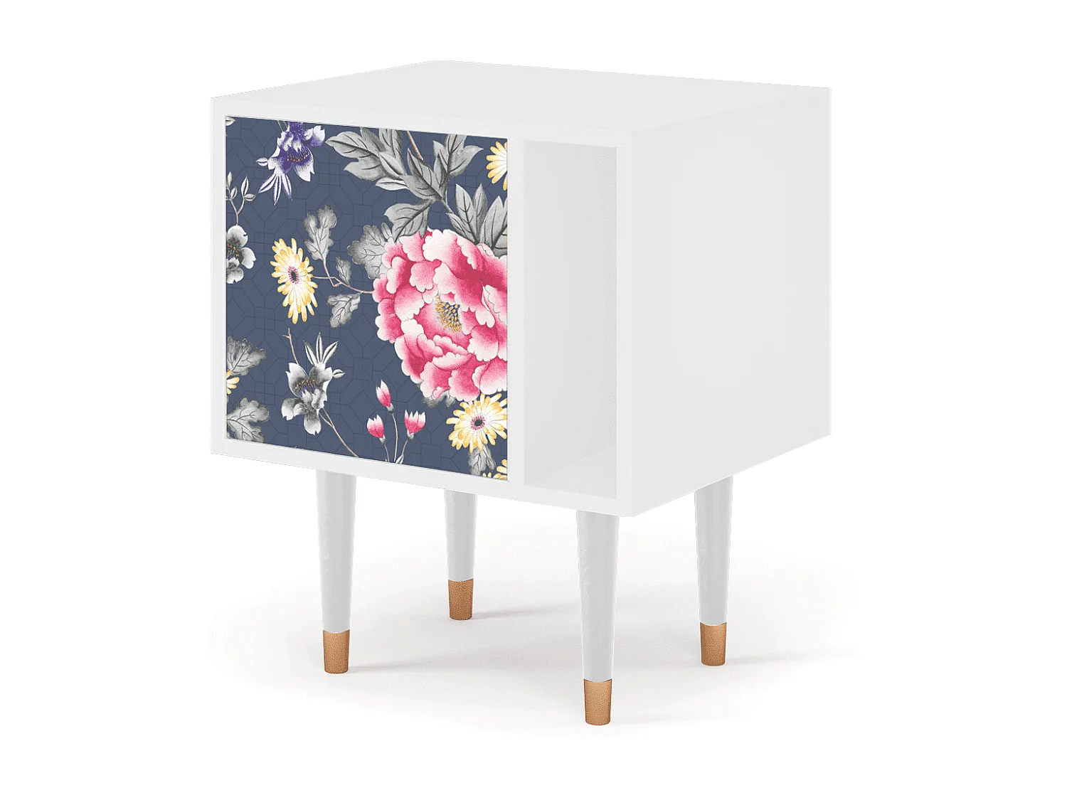 Table de nuit - 57х69х48 cm - S2 - Dark Flower Bed, Blanc