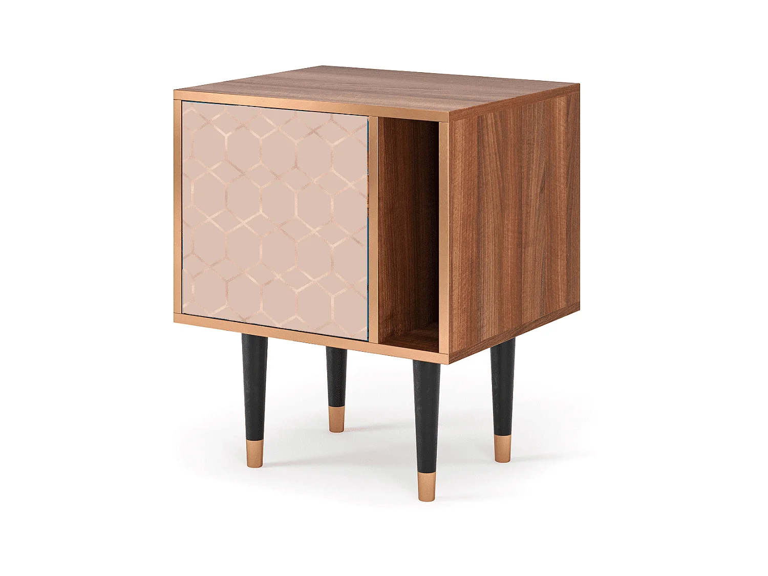 Stolik nocny - 57х69х48 cm - S2 - Rose Honeycomb, Orzech