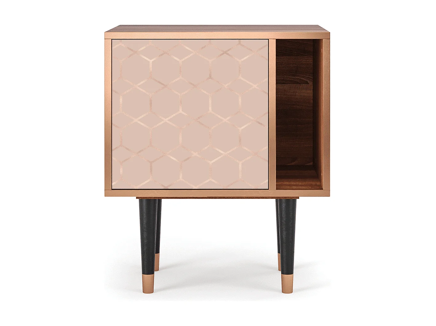 Table de nuit - 57х69х48 cm - S2 - Rose Honeycomb, Noyer