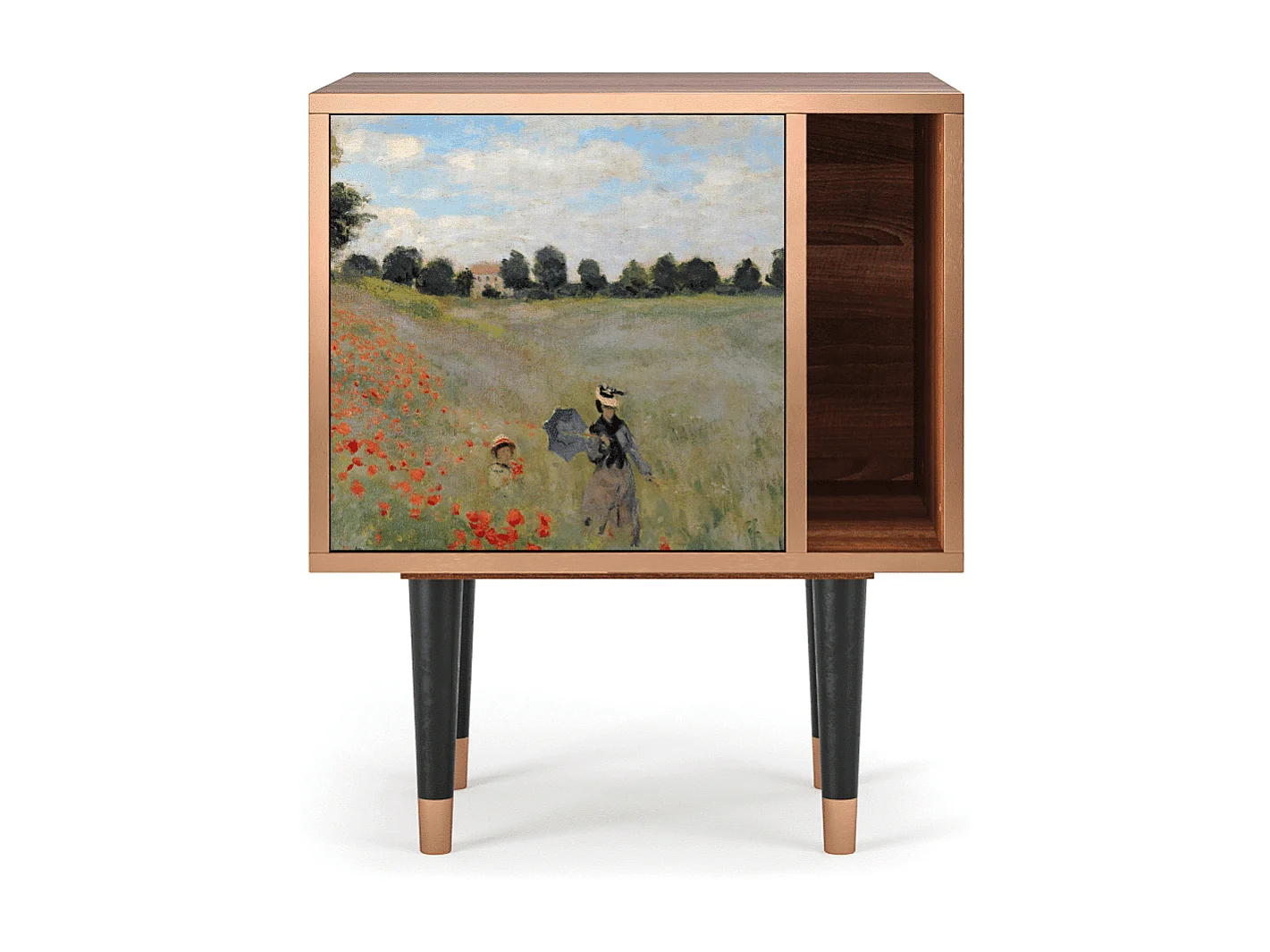 Criado-mudo - 57х69х48 cm - S2 - The Poppy Field   , Nogueira