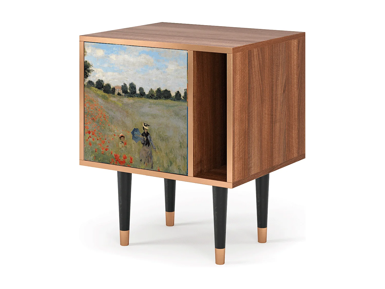 Criado-mudo - 57х69х48 cm - S2 - The Poppy Field   , Nogueira