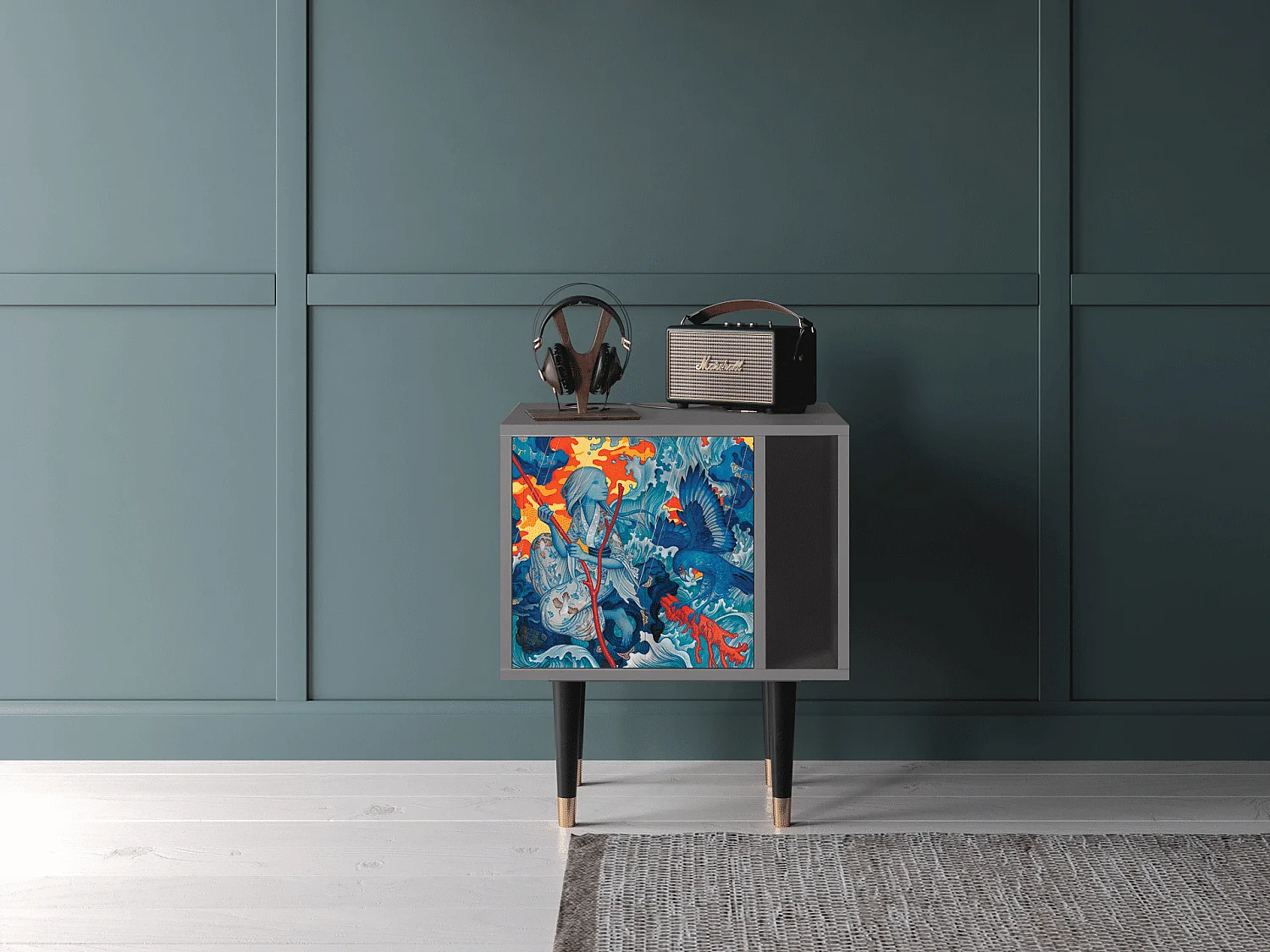 Table de nuit - 57х69х48 cm - S2 - The Girl - James Jean, Gris