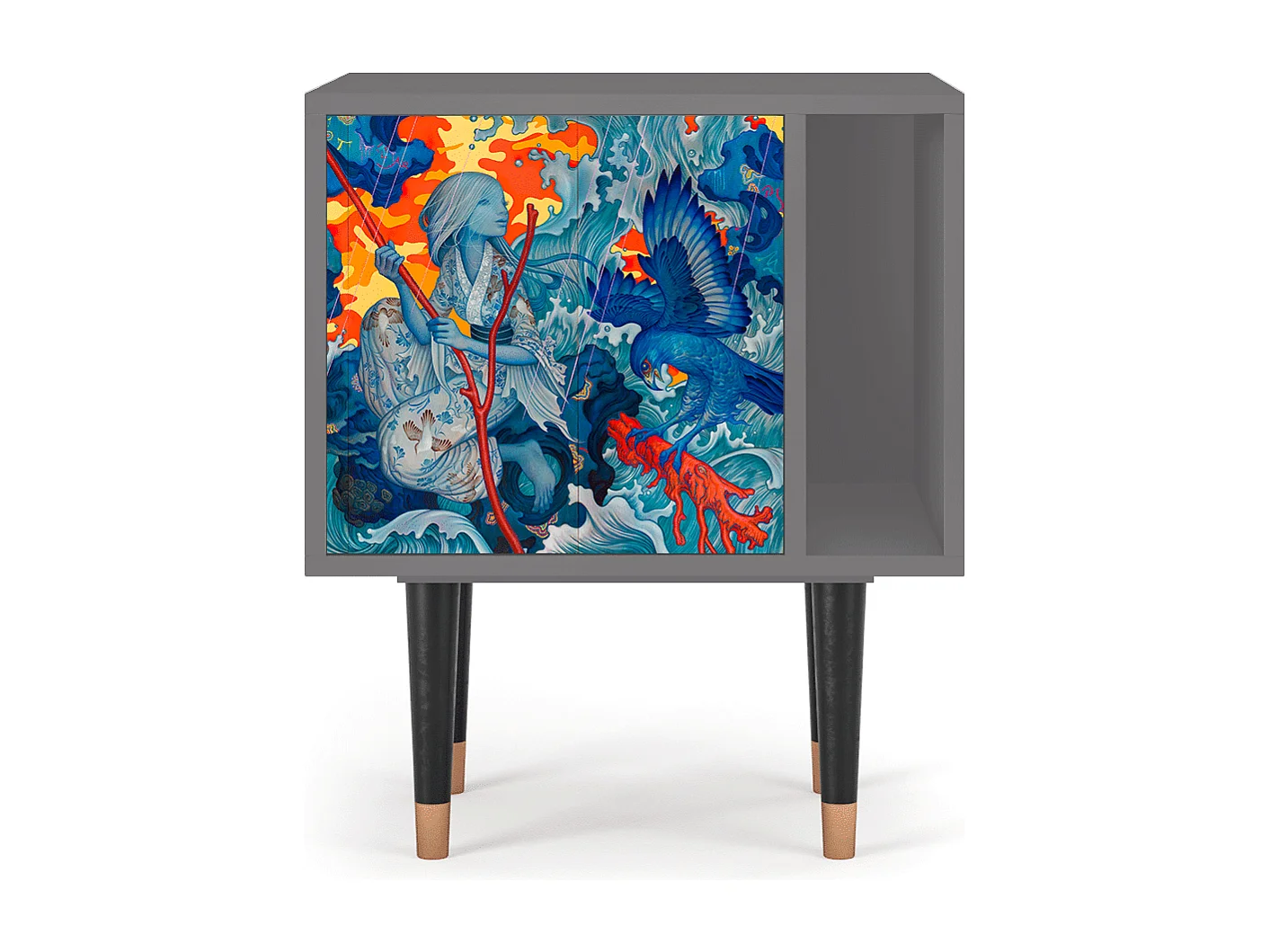 Table de nuit - 57х69х48 cm - S2 - The Girl - James Jean, Gris