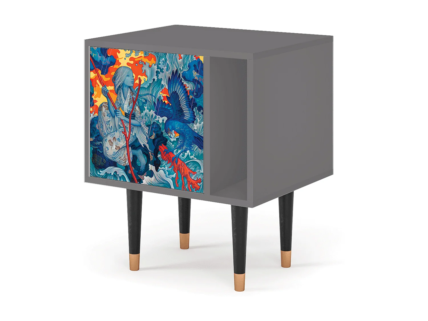 Table de nuit - 57х69х48 cm - S2 - The Girl - James Jean, Gris