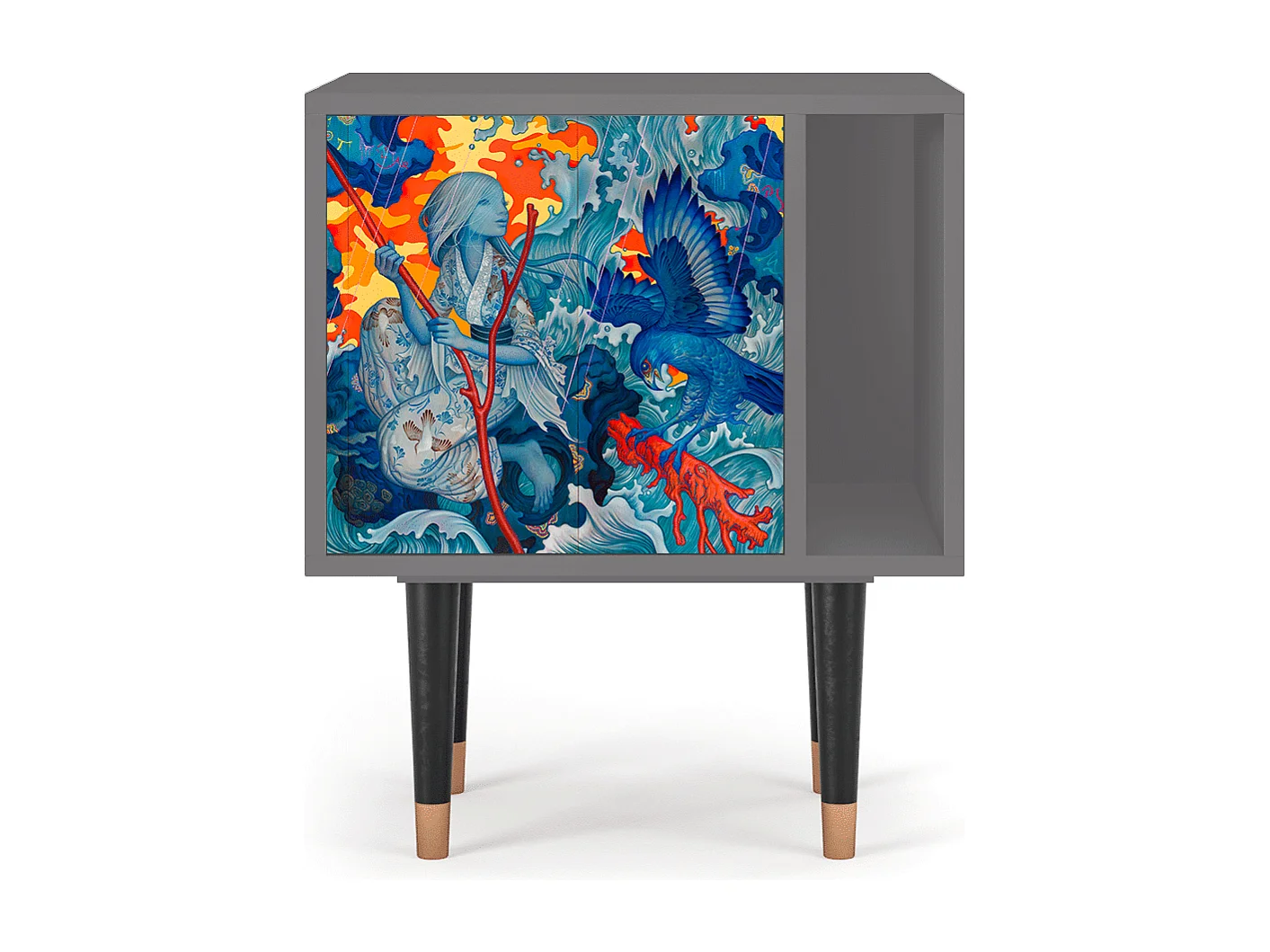 Table de nuit - 57х69х48 cm - S2 - The Girl - James Jean, Gris