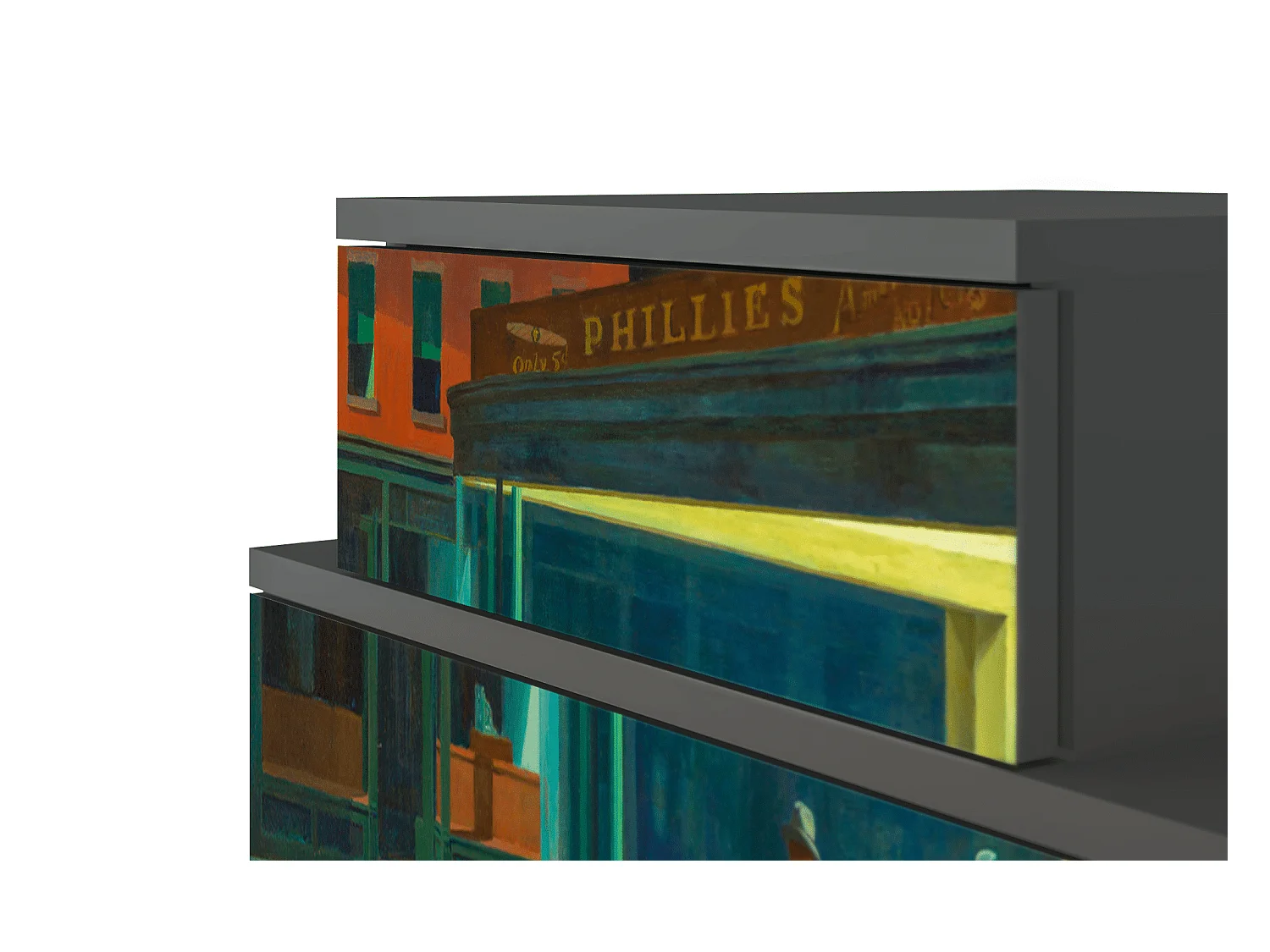Table de nuit - 58х58х41 cm - NS1 - Nighthawks by Hopper, Anthracite
