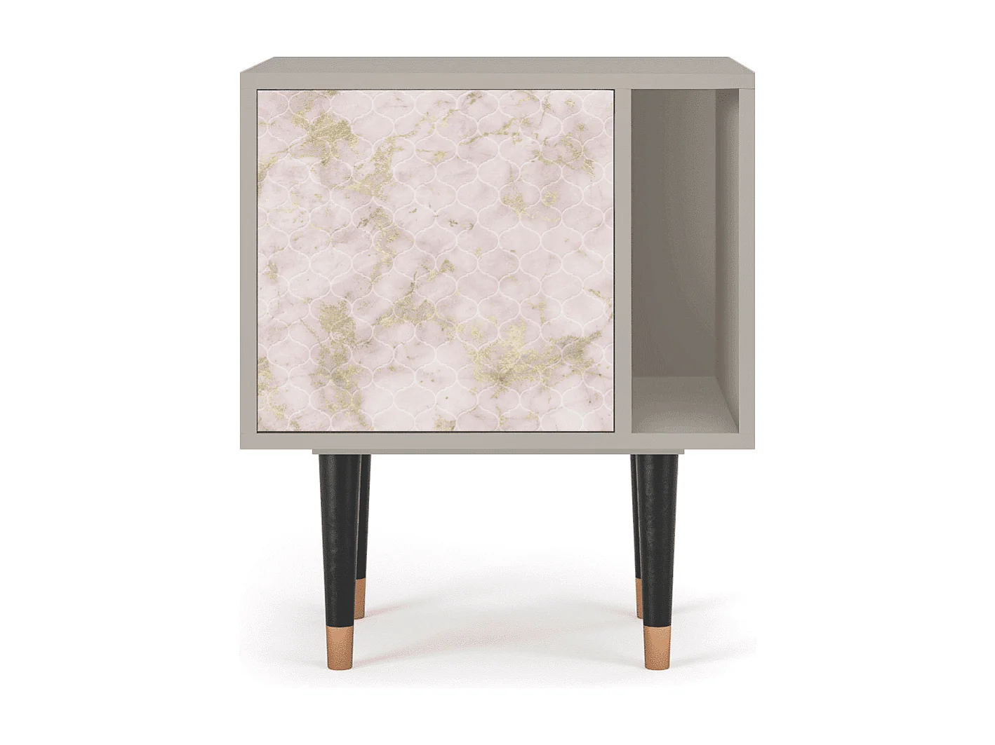 Stolik nocny - 57х69х48 cm - S2 - Dirty Roses, Piaskowy