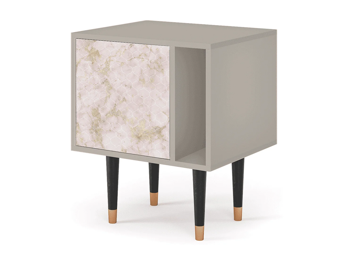 Stolik nocny - 57х69х48 cm - S2 - Dirty Roses, Piaskowy