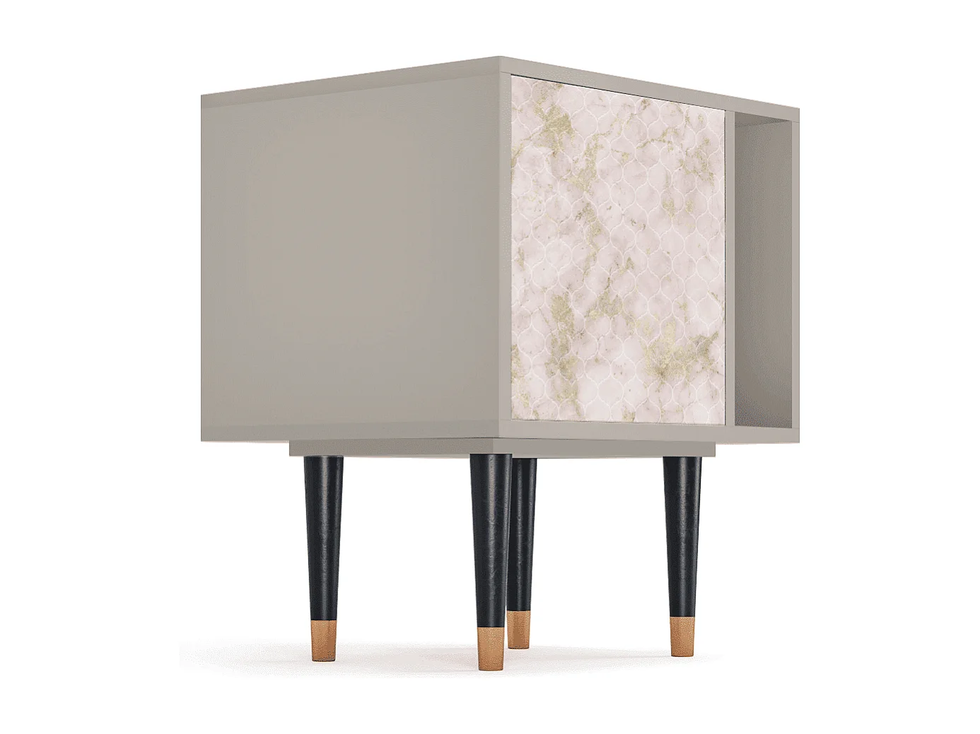 Stolik nocny - 57х69х48 cm - S2 - Dirty Roses, Piaskowy