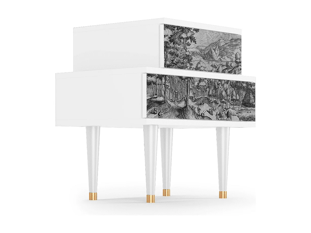 Nachtkastje - 58х58х41 cm - NS1 - Rusticorum, Wit