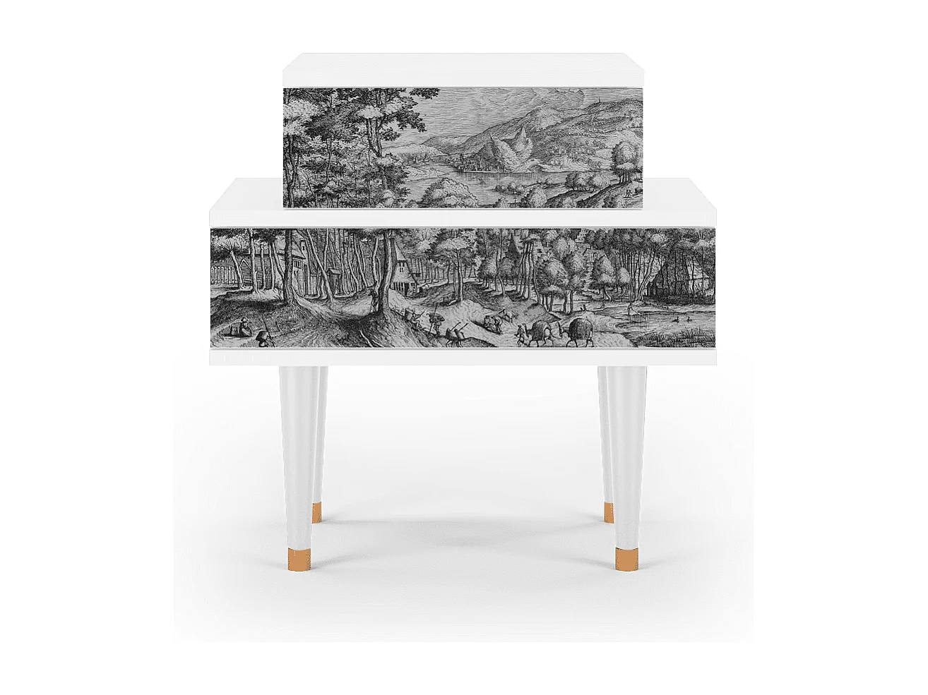 Table de nuit - 58х58х41 cm - NS1 - Rusticorum, Blanc