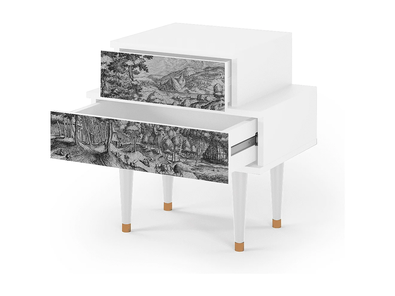 Table de nuit - 58х58х41 cm - NS1 - Rusticorum, Blanc