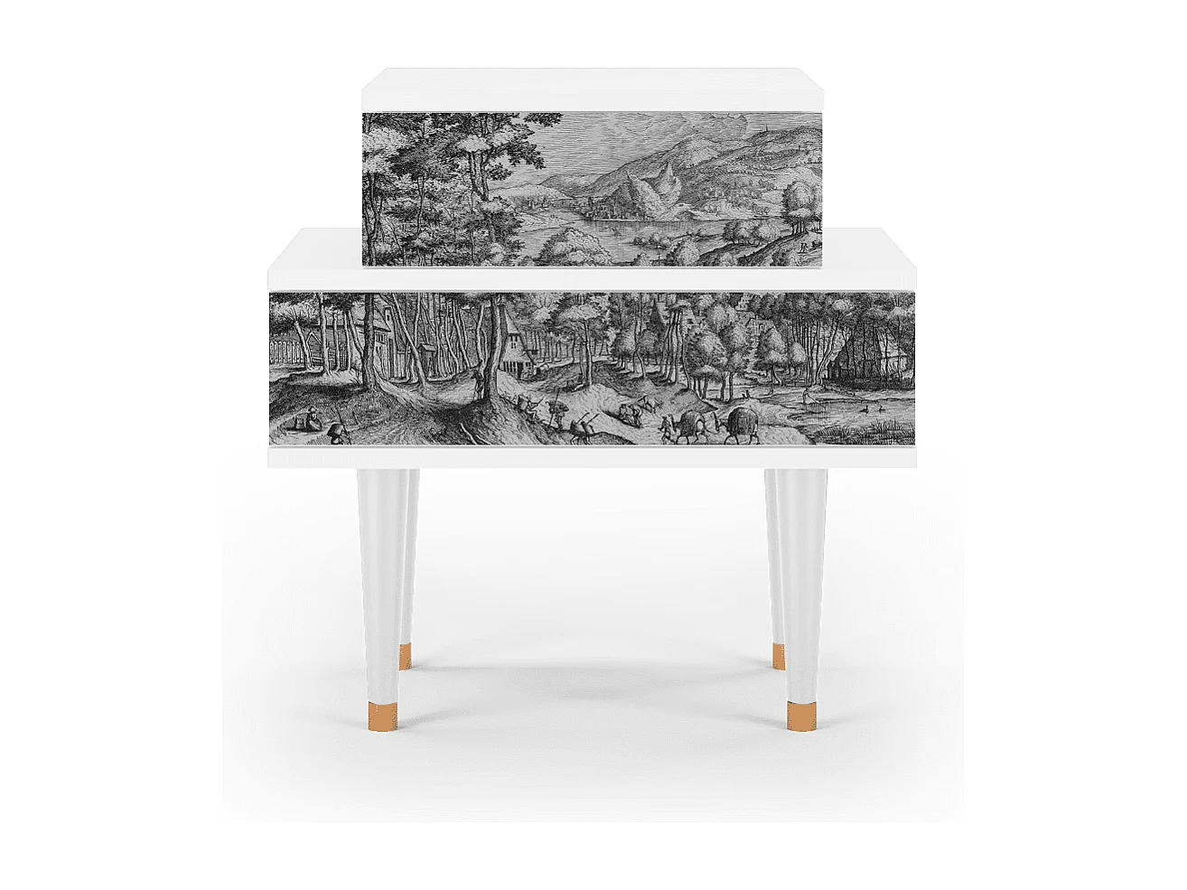 Table de nuit - 58х58х41 cm - NS1 - Rusticorum, Blanc