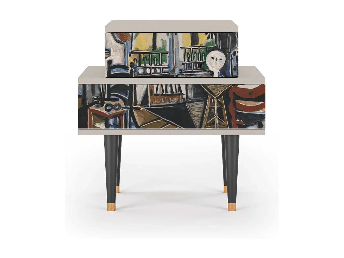 Stolik nocny - 58х58х41 cm - NS1 - The Studio , Piaskowy