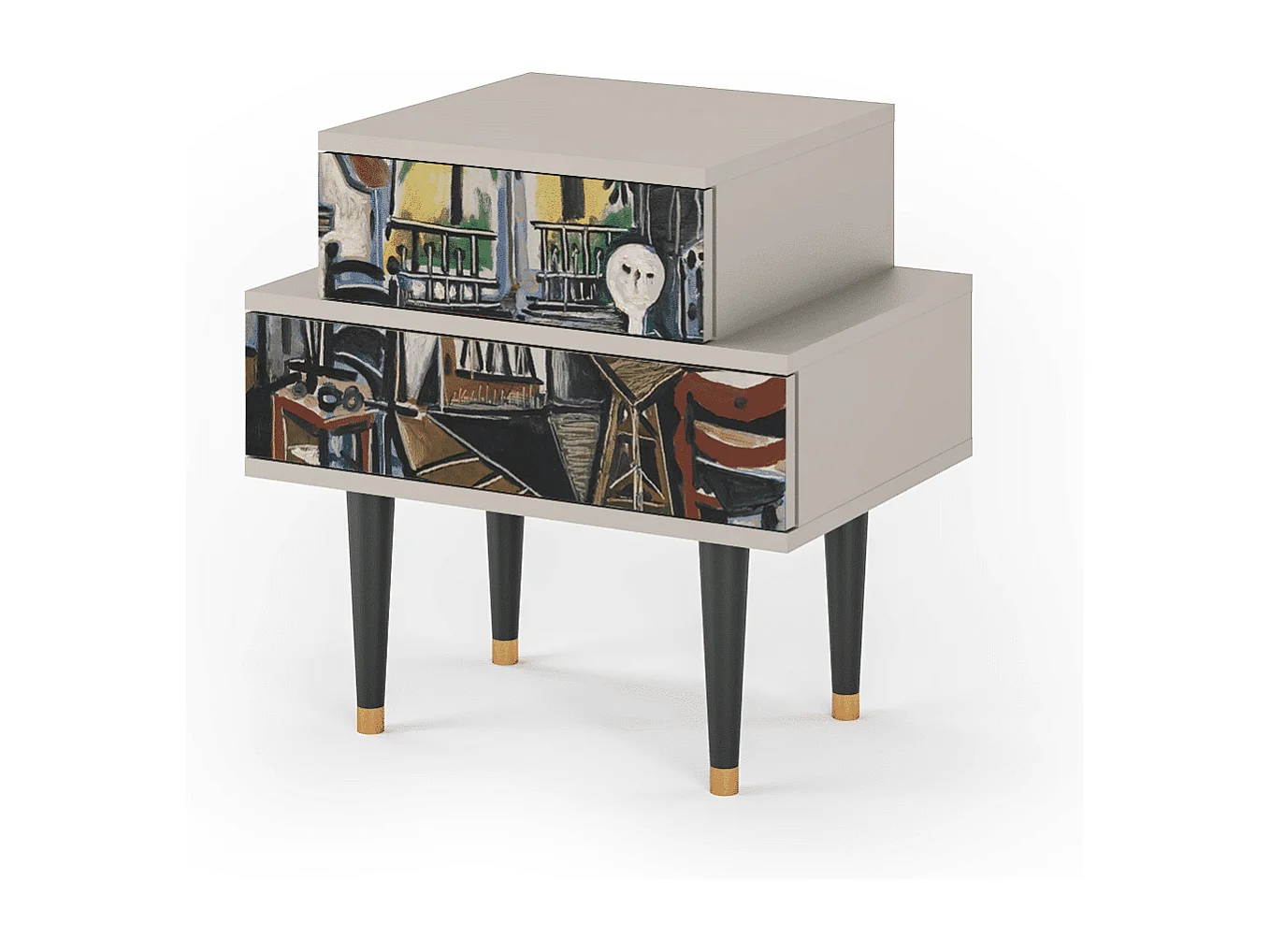 Stolik nocny - 58х58х41 cm - NS1 - The Studio , Piaskowy