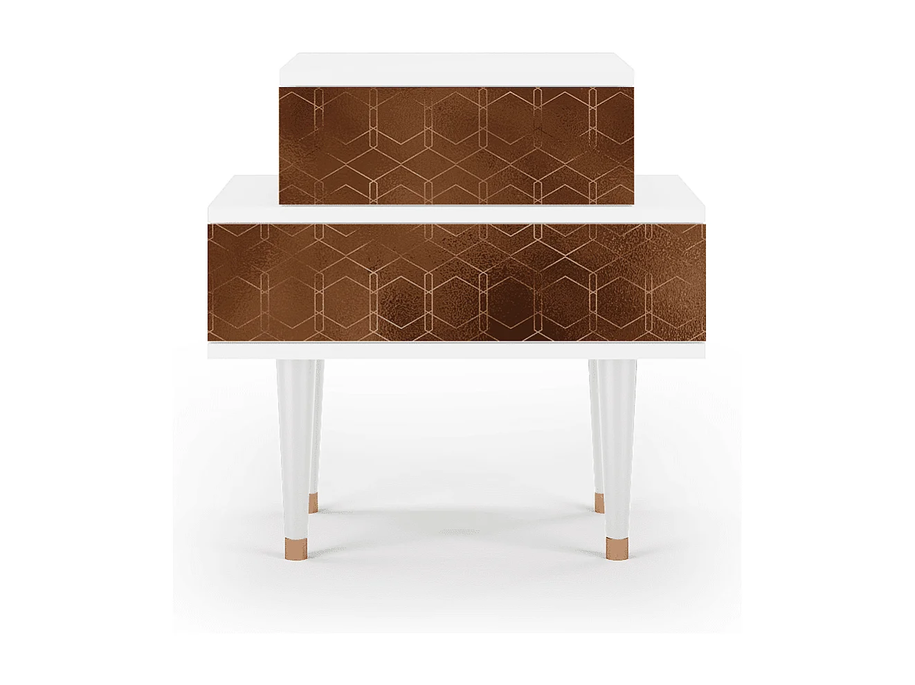 Table de nuit - 58х58х41 cm - NS1 - Chocolate Bar, Blanc