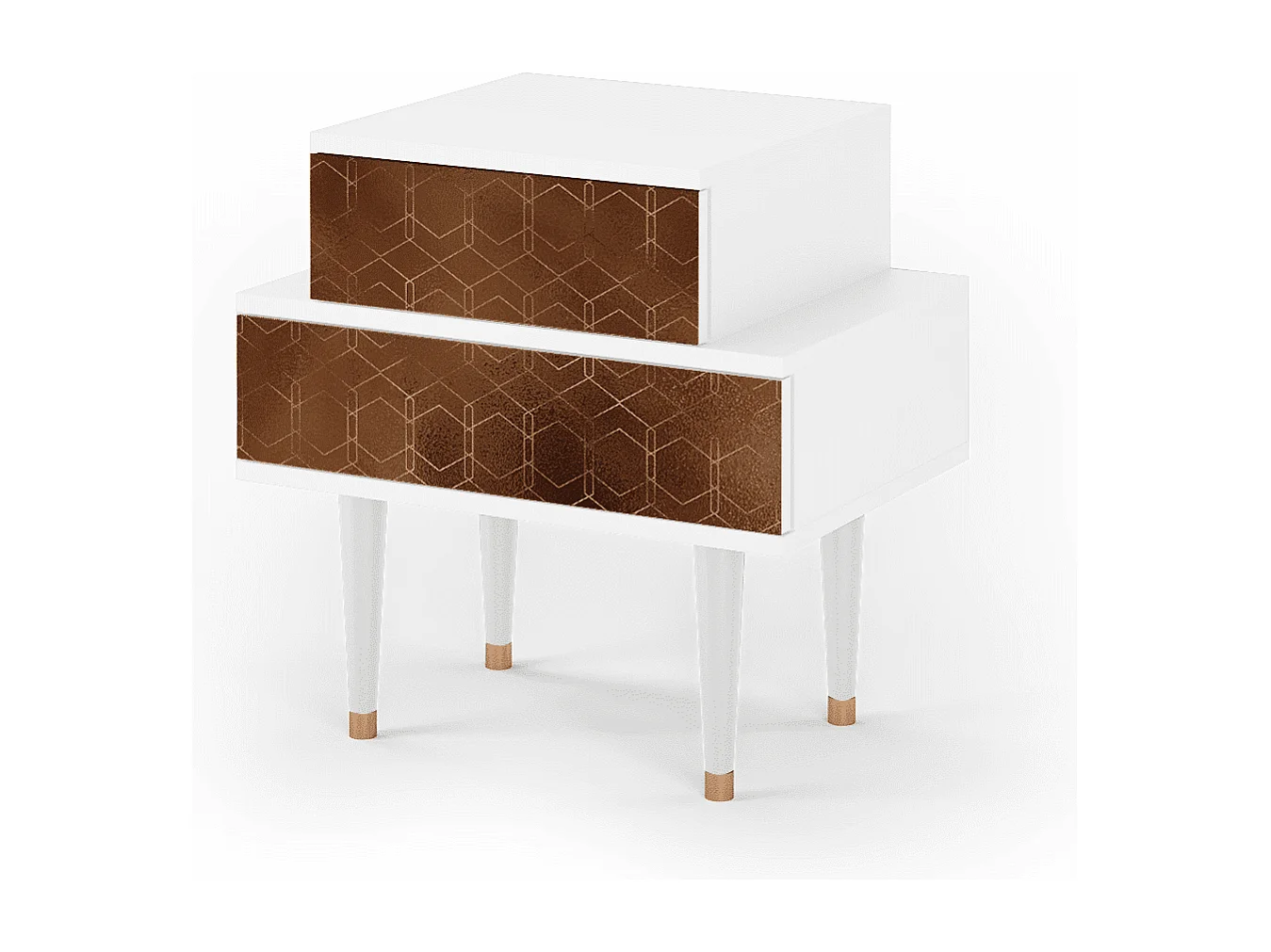 Table de nuit - 58х58х41 cm - NS1 - Chocolate Bar, Blanc