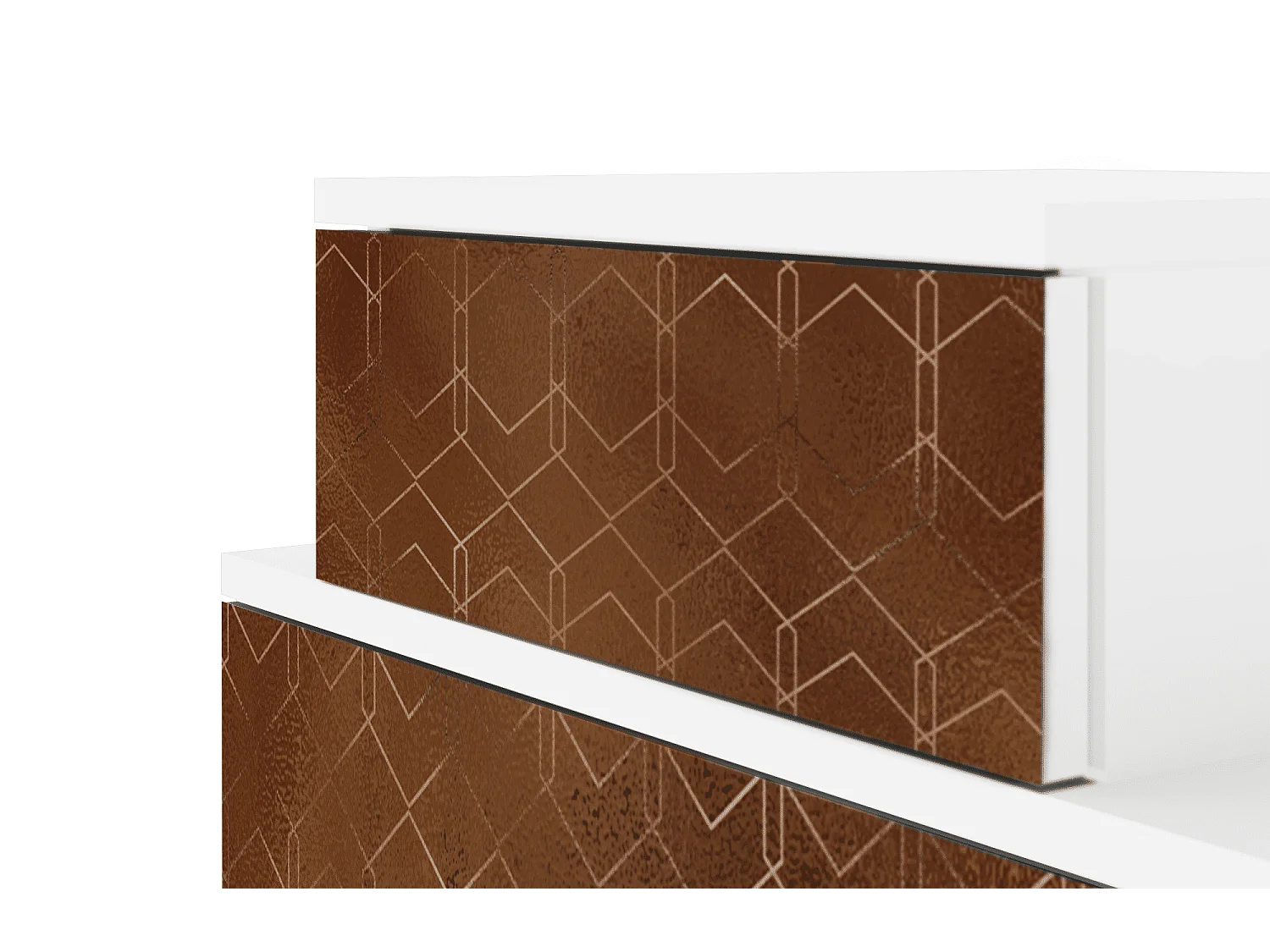 Table de nuit - 58х58х41 cm - NS1 - Chocolate Bar, Blanc