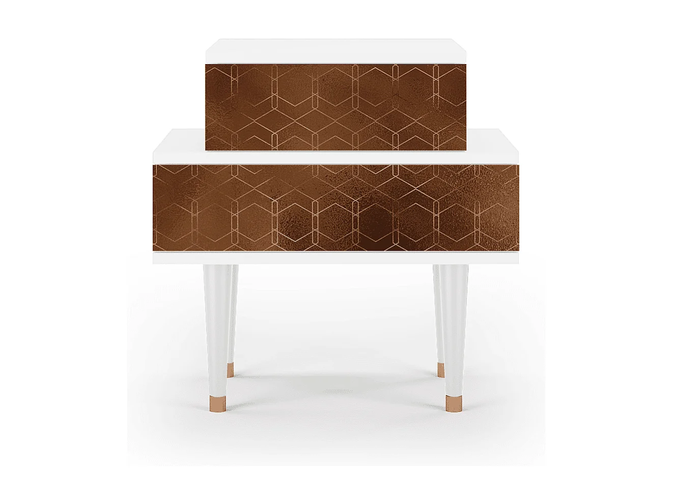 Table de nuit - 58х58х41 cm - NS1 - Chocolate Bar, Blanc