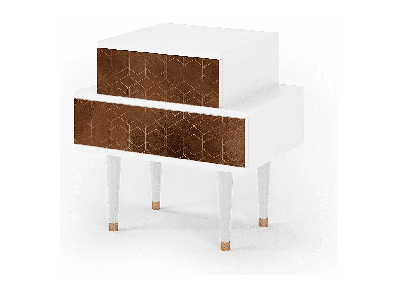 Table de nuit - 58х58х41 cm - NS1 - Chocolate Bar, Blanc