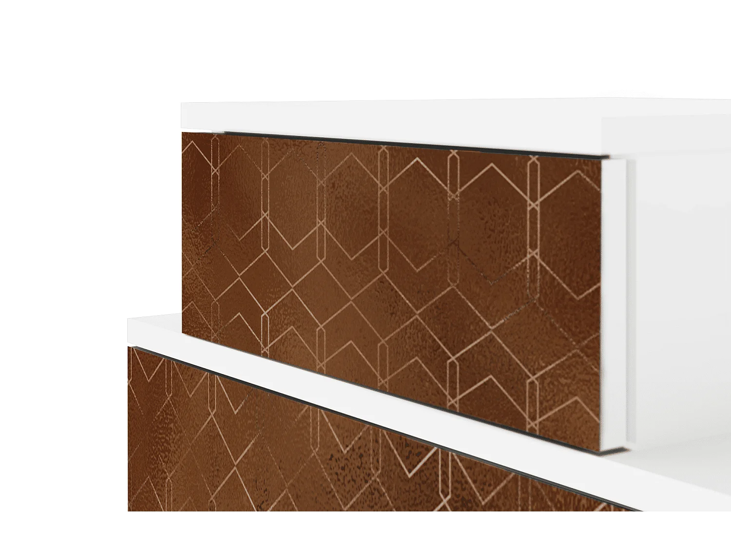 Table de nuit - 58х58х41 cm - NS1 - Chocolate Bar, Blanc