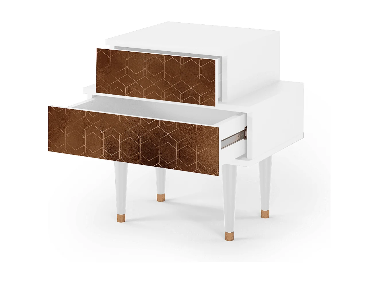 Table de nuit - 58х58х41 cm - NS1 - Chocolate Bar, Blanc